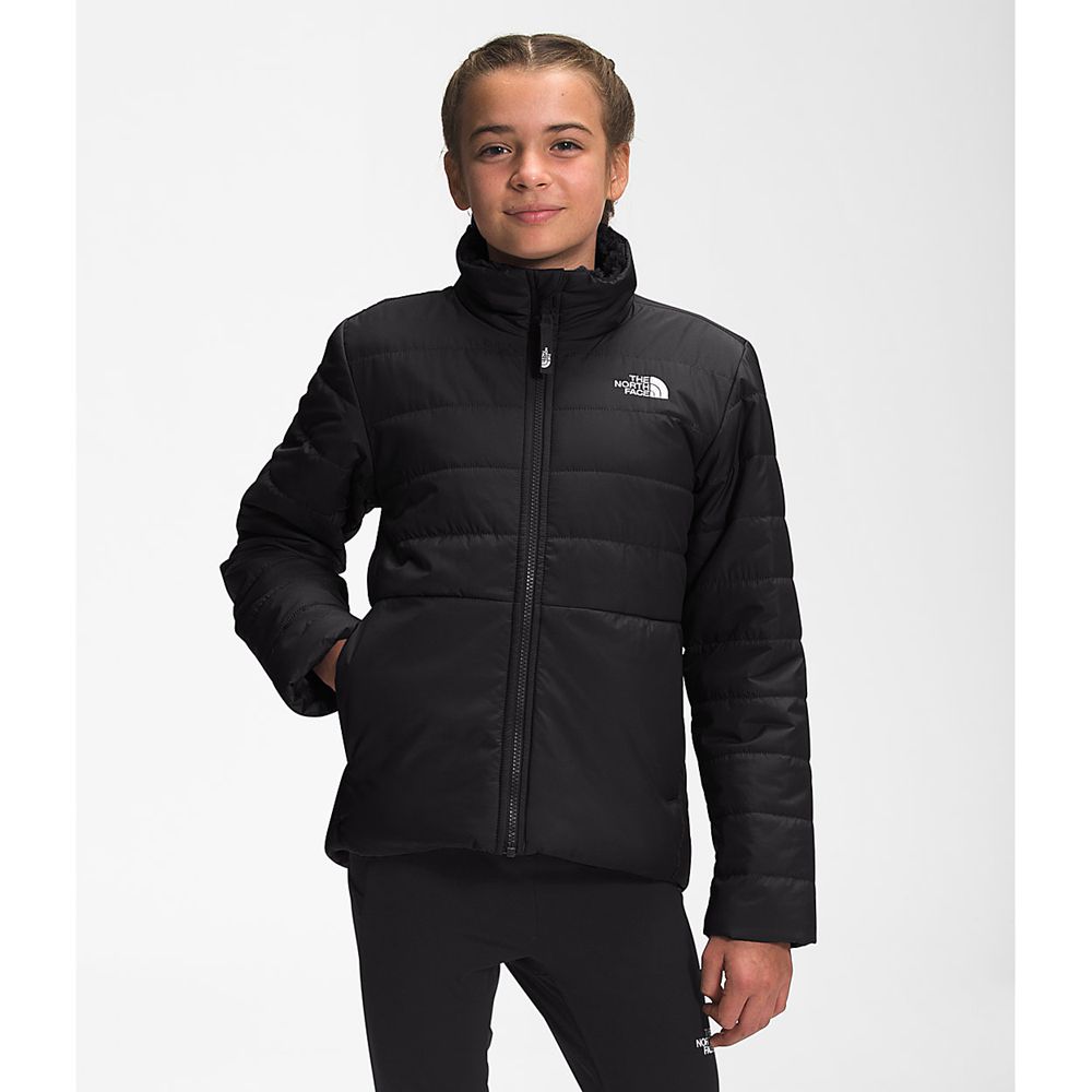 The North Face Jackets Girls Australia - The North Face Reversible Mossbud Swirl Black (QCN-913528)